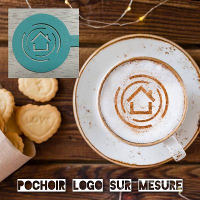 Pochoir Logo sur mesure pour décorer vos Boissons : Café, Cappuccino, Cocktail…