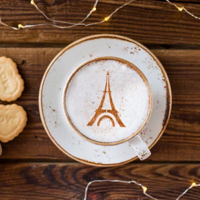 Pochoir Tour Eiffel pour décorer vos Café, Cappuccino, Cocktail…