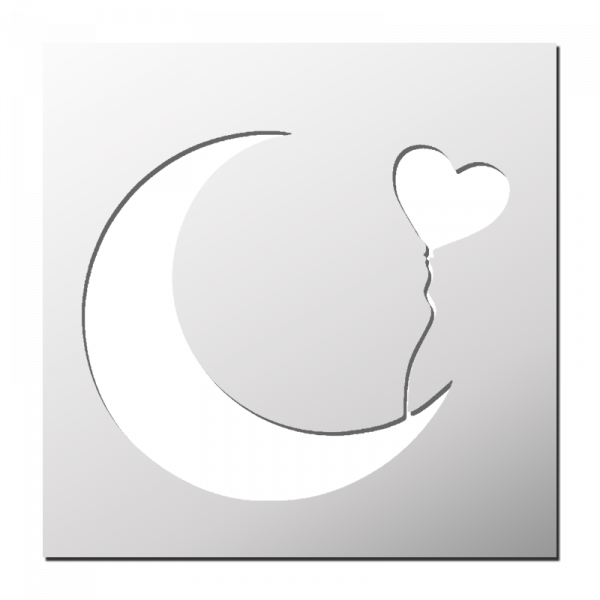 Pochoir Lune Coeur